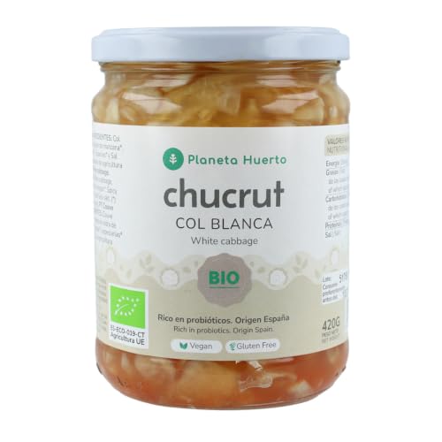 Planeta Huerto Chucrut de Col Blanca Ecológico 420g - Fermentado Natural Rico en Vitaminas