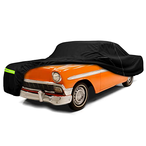 Image of Waterproof Car Cover Compatible with Chevrolet Bel Air / 150 /210 1950-1957 Sedan /Coupe /Hardtop 210T All Weather Classic Car Covers with Zipper Door for Snow Rain Protection