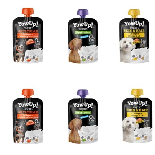 ANIMALUJOS Yogur Natural para Perros - 6 Yogures de 3