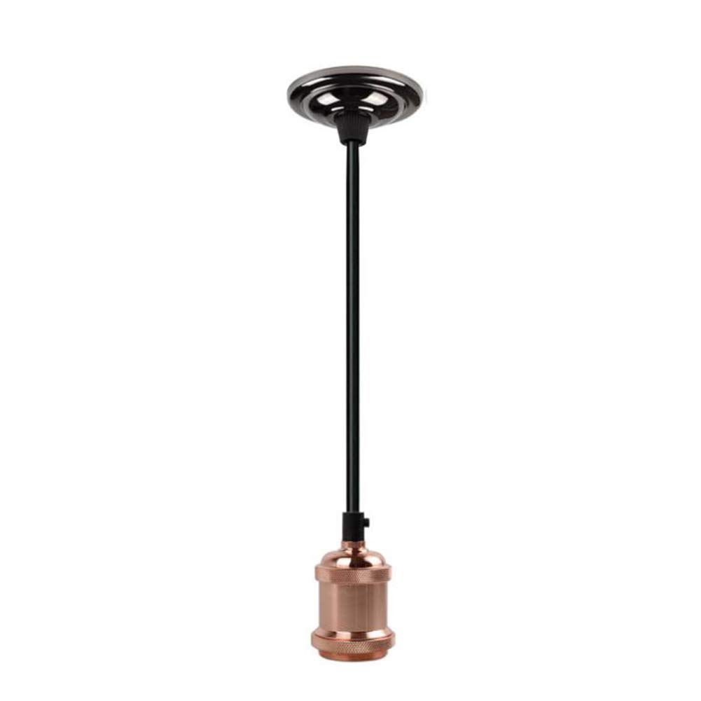 Small Metal Ceiling Rose Pendant Light Fitting Modern Retro Industrial Style E27 Lamp Holder — image 1