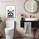 Dazzlewall 3er Set Lustige Waschbär Badezimmer Wandbilder, Schwarz Weiß Waschbär Leinwand Bilder für Badezimmer Toilette Waschraum Deko 30×40 cm Ungerahmt