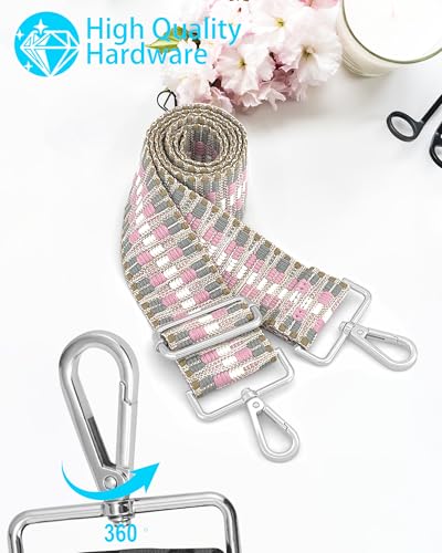 Image of Silvery Purse Straps Replacement Crossbody - Guitar Strap for Purse Crossbody