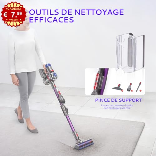 Teleskoprohr Kompatibel mit Dyson V7 V8 V10 V11 V15 Kabelloser Staubsauger, Verbessertes Schnellverschluss-Aluminiumrohr für Unterbettreinigung Couchtisch (Lila)