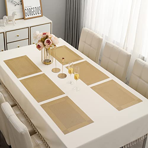 Image of HOKIPO PVC Washable 6 Pieces Dining Table Mats - 45x30 cm (AR3040)