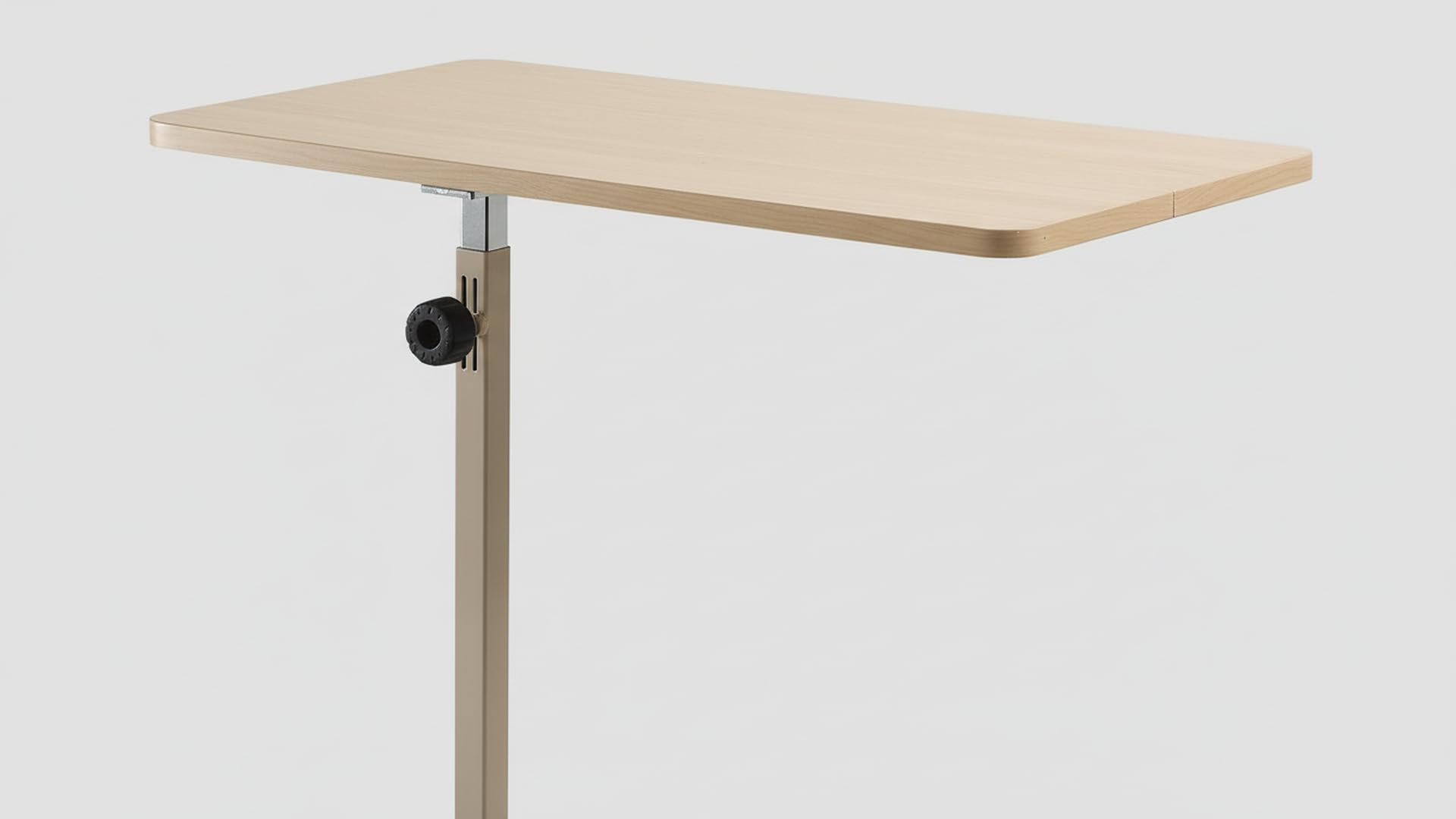 Ausilium Tavolino Servipranzo Regolabile in Altezza per Letto e Divano - Tavolo Ortopedico in Legno con Ruote Piroettanti e Struttura in Acciaio - Ideale per Anziani e Disabili