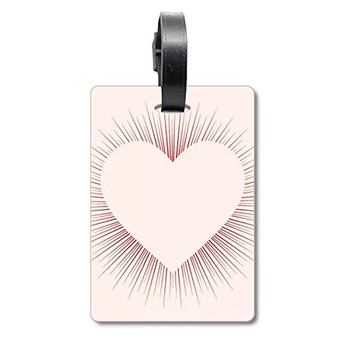 Étiquette de valise cœur Saint-Valentin chic avec rabat de confidentialité en cuir PU