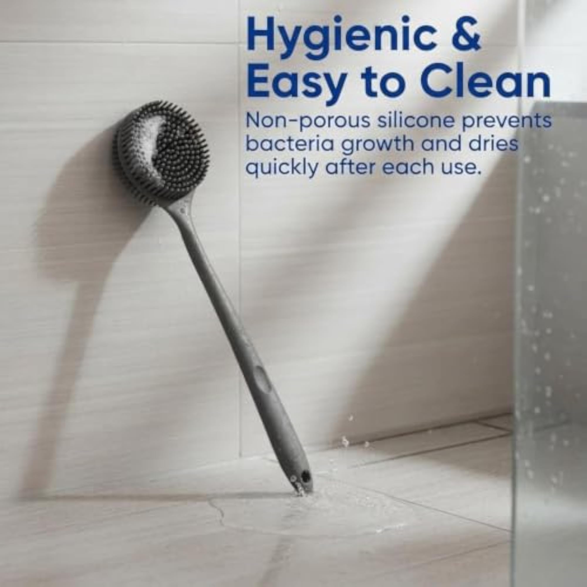 Silicone Back Scrubber with Long Handle, Unisex