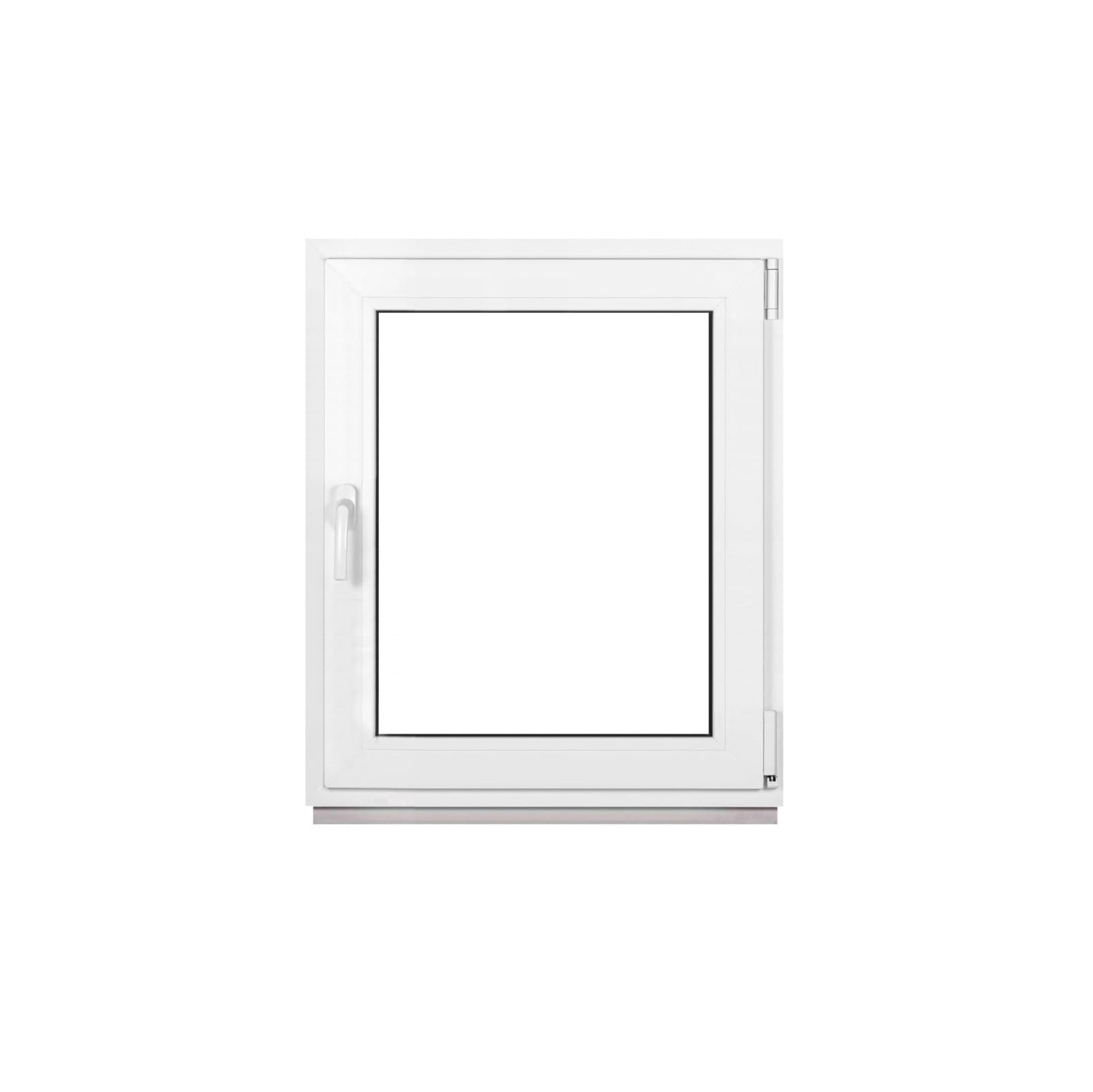 Framex Finestra in Plastica Bianca Larghezza x Altezza 70 x 90 cm (700 x 900 mm) Triplo Vetri (32 mm), Anta-Ribalta, Girevole DIN Destra – Premium