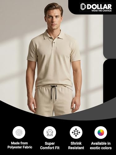 Image of Dollar Men Co-Ord Set | Polyester Shorts + Polo T-Shirt | Regular Fit, Quick Dry & Breathable | Gym, Casual & Sportswear | Pack of 1