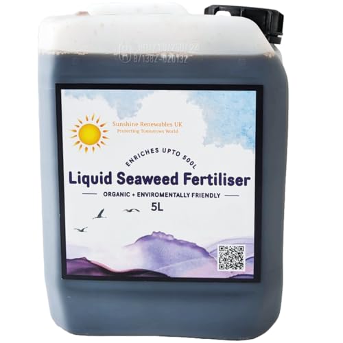 Seaweed Liquid Fertiliser 5L | Packed full of Nutrients and Minerals | Aids root and Foliar Growth for all Fruits/Vegtables/Pasture/Trees | Indoor & Outdoor use