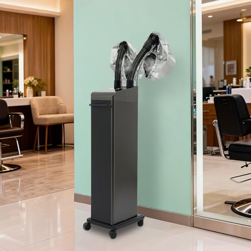 Image of Professional Nano Hair Steamer Machine, 800W Multifunctional Micro Mist Salon Processor 2 Vaporizing Caps for Hair Deep Care Repair Salon Spa Without Damage(Black)