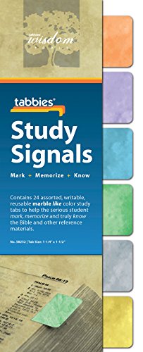 Study Signals, Helps Serious Student Mark, Memorize & Truly Know The Bible and Other Reference Materials, Mark Your Place & Flag Important Information, Transparent Adhesive, 24 Tabs/Pack