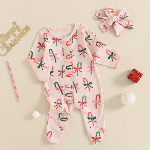 Eadrioss Valentines Baby Girl Outfit Waffle Heart Ruffle Romper Footies Jumpsuit Newborn Infant Girl Valentines Day Clothes3