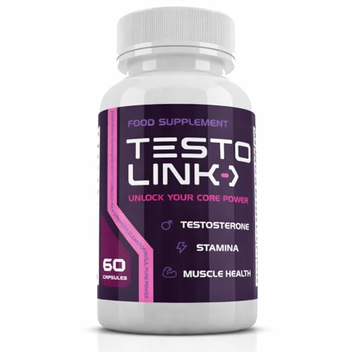 TESTO Link Food Supplement for Men Zinc with Fenugreek Maca Root Ginger Korean Panax Ginseng & Tribulus 1 Month Supply