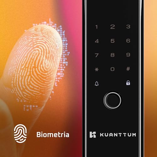 Fechadura Eletrônica Digital Inteligente Com Biométrica Senha Wi-fi Reconhecimento Facial 3d Face ID Kuanttum Omega - Imagem 4