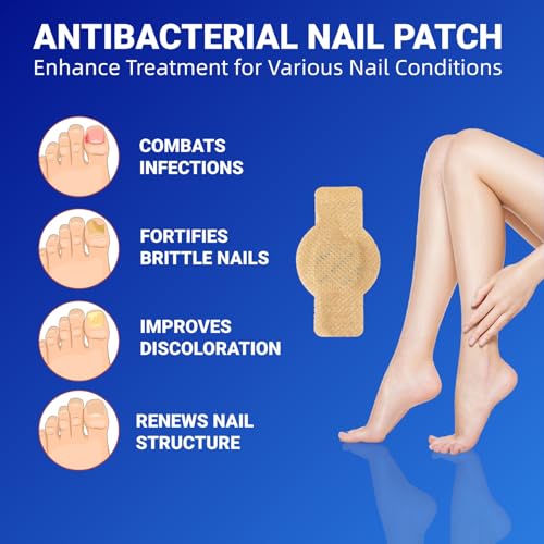 Fungal Nail Patches – 42pcs Hypoallergenic Repair Patches for Damaged, Yellow, or Discolored Toenails – Extra Strength Overnight Support, Mess-Free Formula - Thumbnail 2