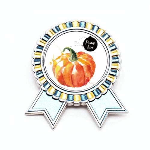 Pin's citrouille aquarelle saine en métal avec finition médaille de prix