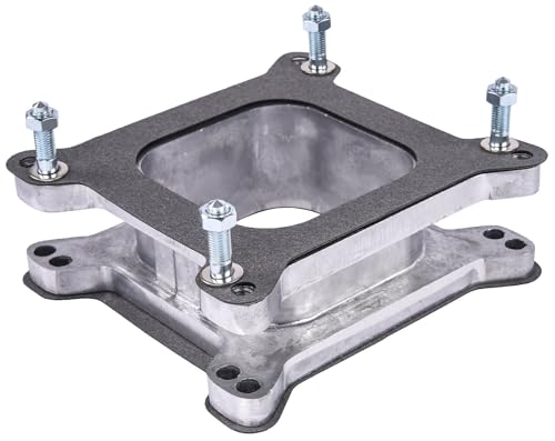 JEGS Holley Carburetor Spacer | Aluminum | 4150 Square Bore Flange | Open | 2� Tall | Includes Two Gaskets And Mounting Hardware