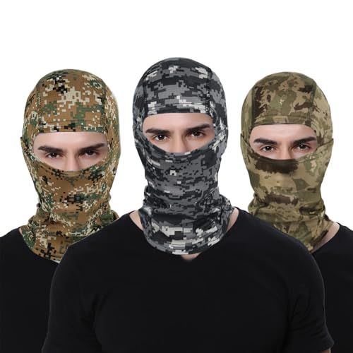 Image of 6PCS Camo Face Mask Ski Mask Motorcycle Balaclava Full Face Mask Windproof UV Protection Cover Men Women Outdoor