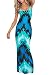 NORAME Women’s Sexy Boho Maxi Dress for Evening Party Summer Straps Sundress (S, Blue)