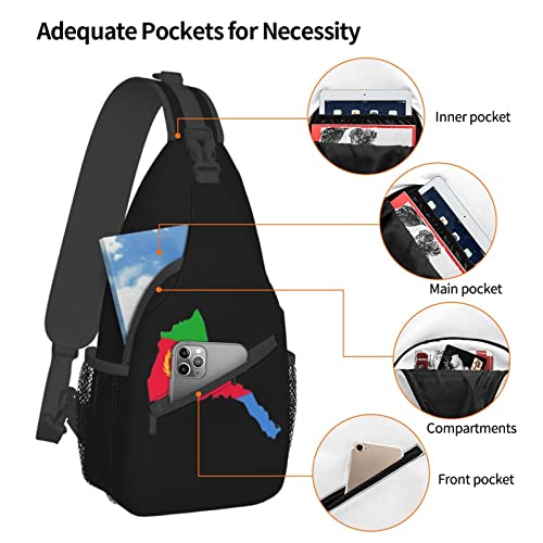 Mochila bandolera unisex estilo mapamundi negra miniatura 5