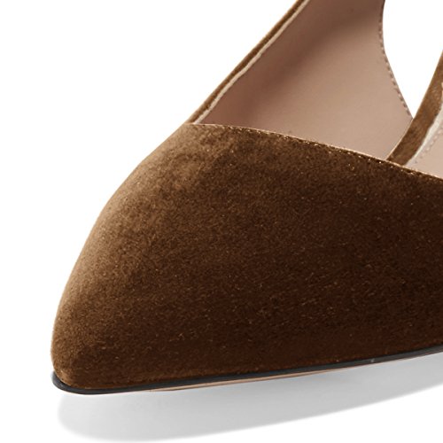 FSJ Women Classic Slingback Pumps Low Kitten Mid Heels Sandals Pointy Toe Comfortable Formal Party Prom Wedding Shoes Size 4-15 M US4