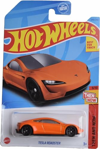 Hot Wheels Tesla Roadster 1:64 Naranja miniatura 1