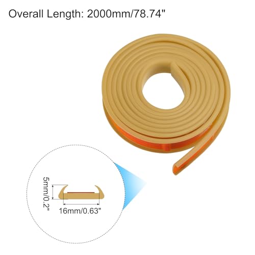 Image of uxcell U Shape Furniture Edge Banding, 2M Self Adhesive Flexible Edging Trim, 5x16mm TPE Edge Guards for Cabinets Furniture Repair Restoration, Beige
