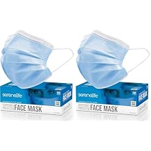 Disposable Face Masks 50 Pcs for Kids - 3 Layer Protection Breathable Face Masks - SereneLife SLKDPLY50.5 Package may vary Pack of 2