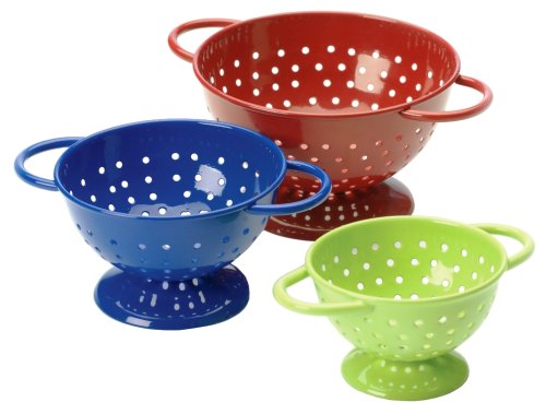 Prepworks by Progressive Powder-Coated Steel Colanders Set of 3 Sizes