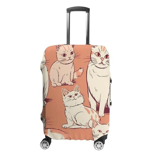 Cat Different Poses Luggage Cover Elastic Luggage Covers for Suitcase Travel Luggage Covers Anti-Scratch Washable Suitcase Sleeve Fits 19-32 Inch Luggage
