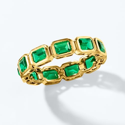 Pure Collection by Ross-Simons 1.70 ct. t.w. Lab-Grown Emerald Eternity Band in 18kt Gold Vermeil4