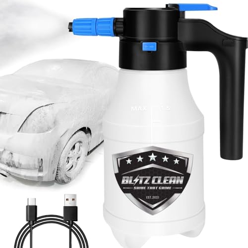 Rechargeable 1.5L Heavy-Duty Snow Foam Cannon Gun – Automatic Pressurizing Sprayer and Soap Foaming Blaster, Handheld Battery-Powered Spray Bottle for Car Washing and Valeting