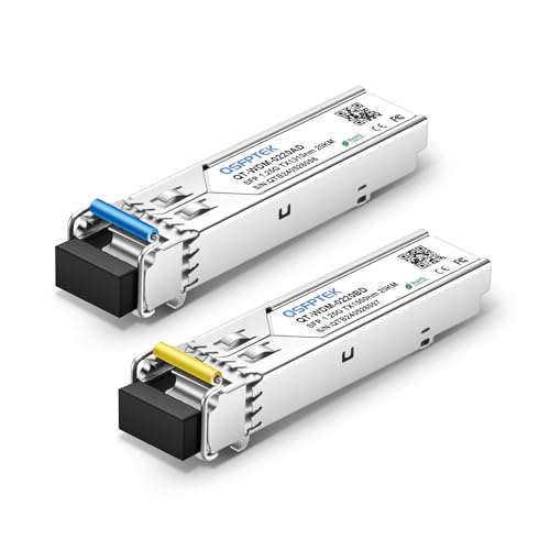 Image of 1.25G SFP Module, 1000Base-BIDI WDM Transceiver, 20KM Simplex LC DDM Tx1310 /Rx1550nm Optical Fiber Transceiver for Cisco GLC-BX-20U, Cisco GLC-BX-20D, Ubiquiti, Mikrotik, D-Link, Supermicro, Netgear