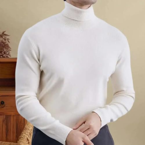 Men's Autumn and Winter Simple High-Neck Knitted Sweater Casual Warm Pullover Long-Sleeved Pullover4