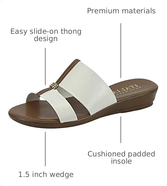 Image of ITALIAN Shoemakers Women's Sofy Wedge Sandal, Comfort Casual Open Toe - Made in Italy, 1.5 inch Heel