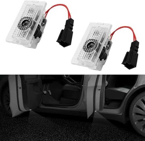 VIHIMAI Autotür LED Licht Logo Projektor 【2 Stück】 Kompatibel mit Tesla Model 3/Model Y/Model S/Model X Projektionsleuchten Willkommenslicht Begrüßungslicht Einstiegsbeleuchtung——T