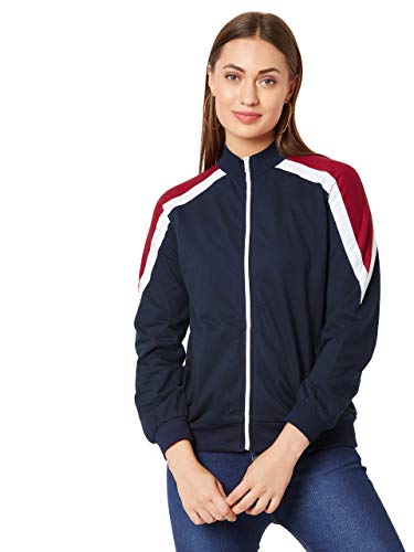 Image of Miss Chase Women's Multicolour High-Neck Solid Jacket