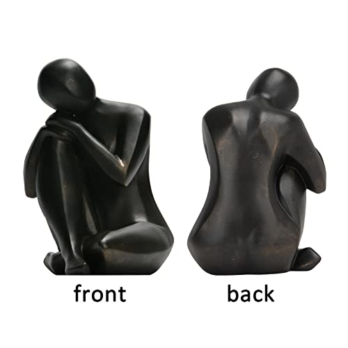 Guichifun Thinker Statue Resin Abstract Sculpture - Collectible Woman Figurine Art Home Office Bookshelf Desktop Black Decor Christmas Birthday Gifts For Men&Women 5.25 X 6.25 X 8.5 Inch #TOP6