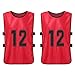 Karlak 12 PCS Adults Soccer Pinnies Quick Drying Football Team Jerseys Youth Sports Scrimmage Soccer Team Training Numbered Bibs Practice Sports Vest