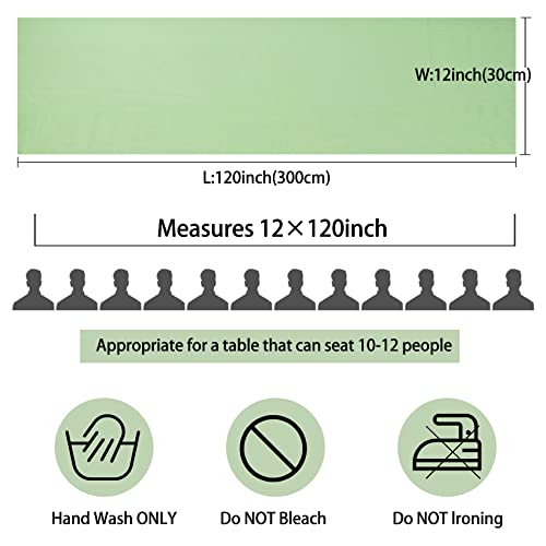 Fivenl 12 Packs 10Ft Chiffon Table Runner Sage Green Table Runner Romantic Sheer Table Runner For Wedding Birthday Party Bridal Baby Shower Table Decoration (12" X 120", Sage Green) #TOP2