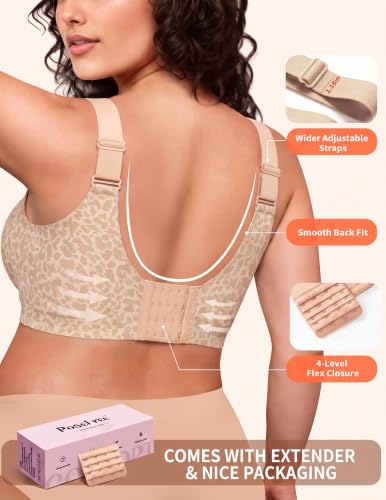 Image of PoseFree Jelly Bras for Women, Wireless No Underwire, Full Coverage Support