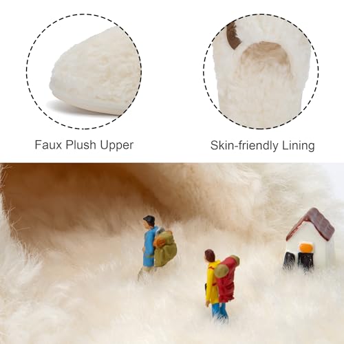 Image of Micolin Slippers For Women Men Fuzzy Winter Warm With Memory Foam House Comfort Fluffy Lining Anti-Skid Cute Indoor Outdoor Shoes