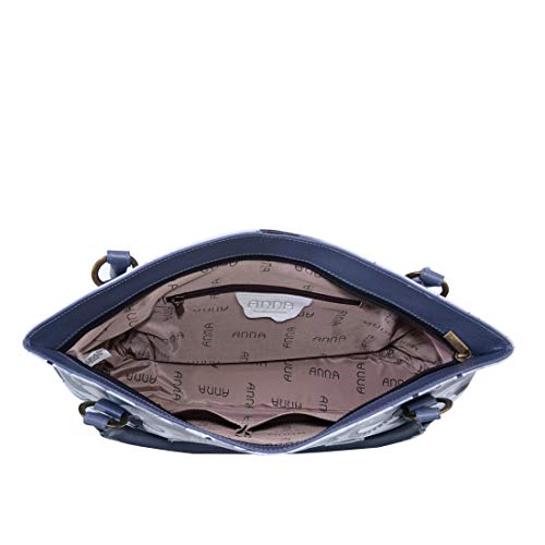 Bolso tote para mujer Anna by Anuschka, de cuero genuino, diseño patchwork en tono plateado miniatura 4