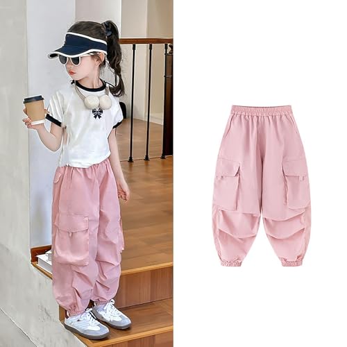 Pantalones holgados de niña que eliminan rozaduras con textura suave para verano 5
