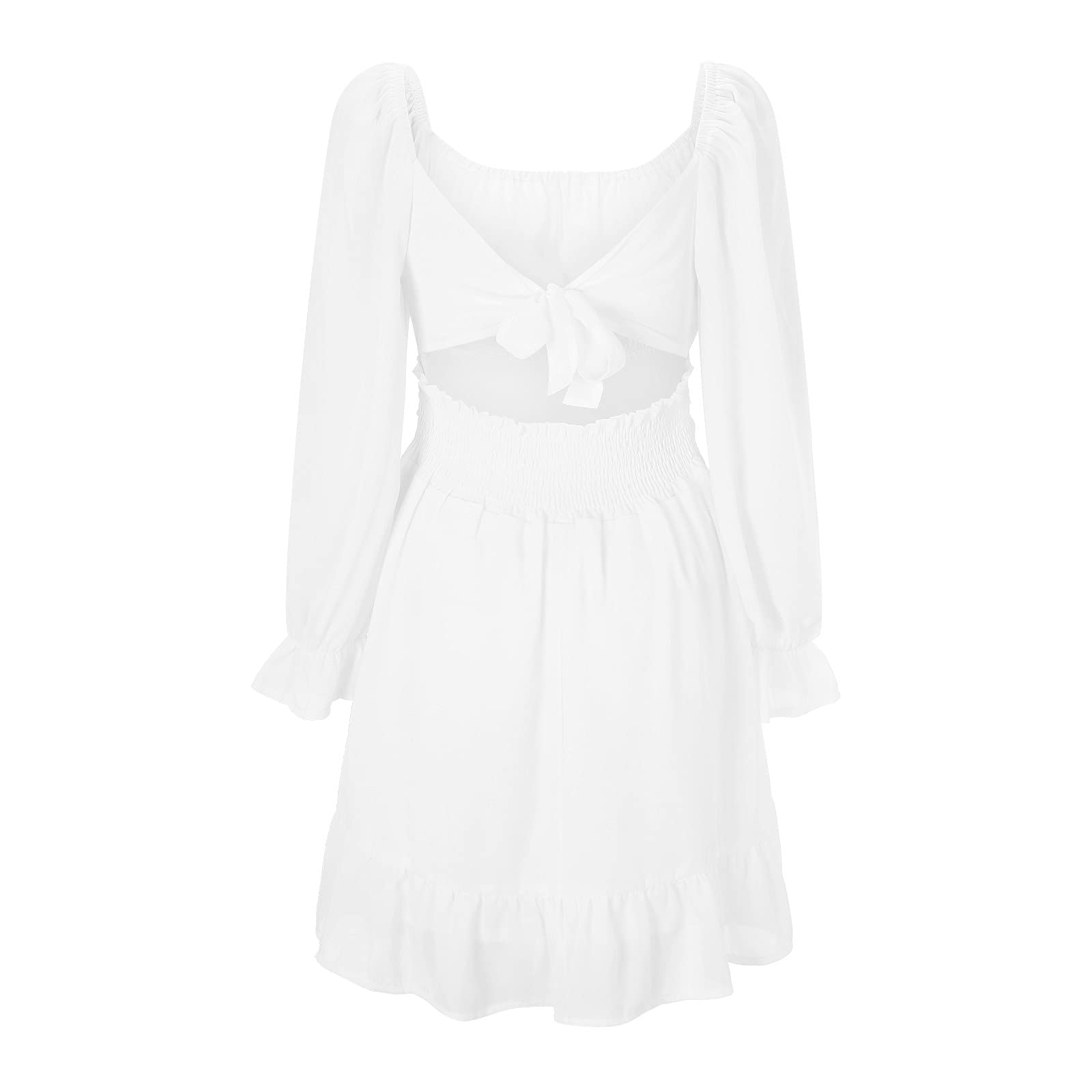 2026 Femme Chiffon carré Coupe Dos fête élégante Longue Jupe Volants Plage