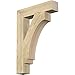 Ekena Millwork BKT04X20X28IMP05RDF Imperial Block PVC, 20"D x 28"H Rustic Wood Bracket, 4" W Douglas Fir (Rough Sawn)