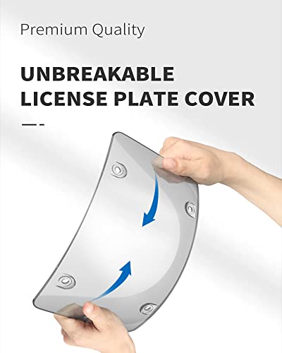 Aujen Tinted License Plate Cover - Fits All Standard 6X12 Inches License Plates, Cool Car Accessory Fastening To Frames For Any Cars/Trucks/Sedans/Suvs/Rvs - 1 Pack #TOP2