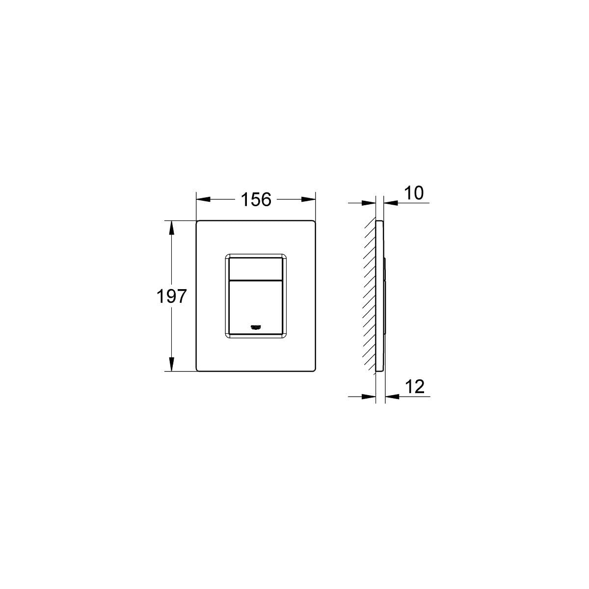 Grohe Skate Cosmopolitan pannello di controllo nero fantasma per Grohe Rapid SL, 38732KF0