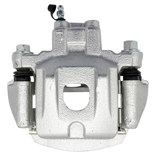 Image of TRQ Performance Rear Brake Pad and Rotor Set Ceramic Slotted Drilled Coated Calipers Compatible with 2004-2007 Toyota Highlander with All Wheel Drive